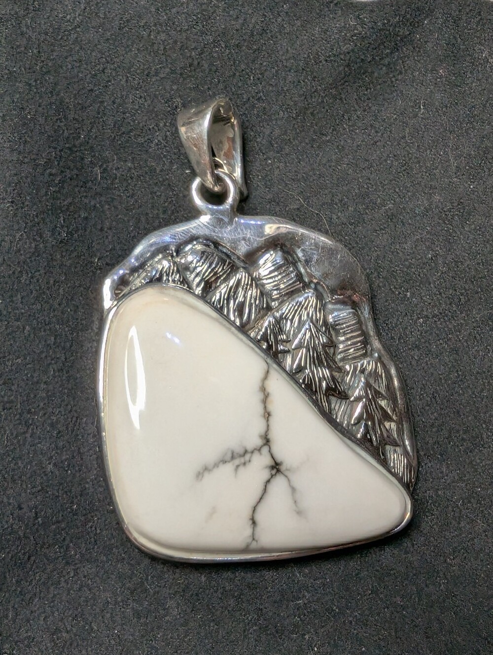 White Howlite Statement Pendant